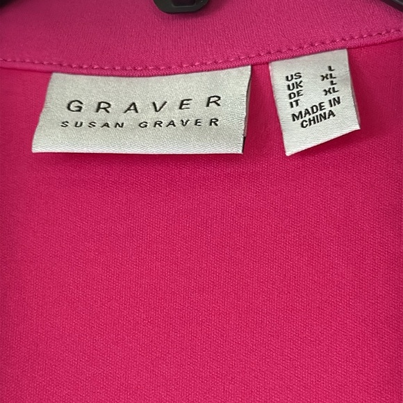 Susan Graver L Vintage Orchid Bright Pink single button elbow sleeve jacket NWOT - Picture 10 of 10